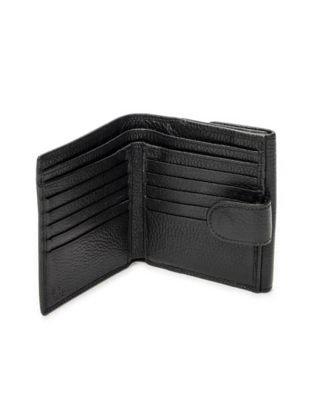 Gucci Interlocking Compact French Wallet Black Gray Calfskin Leather - Picture 4 of 5